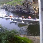 Outrigger canoeists at Tillicum Narrows