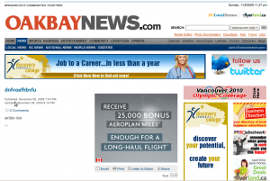 Mis-posted story on Oak Bay News website