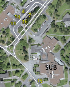 Placement of bus route stops @ UVic