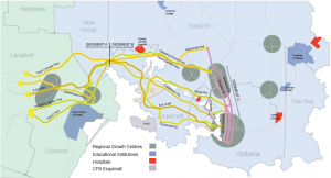 Potential corridors for the VRRT project